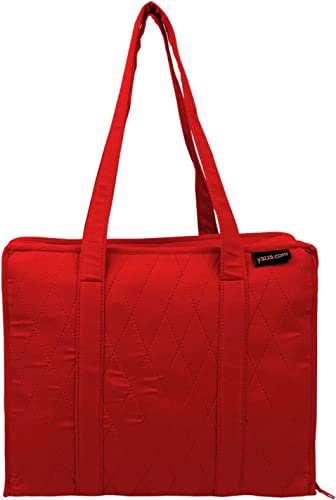 Yazzii Crafter's Companion Organizer Bag with 16 Pockets - Arts & Crafts Storage Tote Organizer - Multipurpose Storage Organizer for Crafts, Sewing & Quilting Notions, & Art Supplies Red