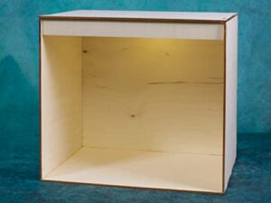 rpfab llc, kiss simple triple wide (ktw) book nook kit, wooden diorama project, model diy dollhouse, bookend book nook building with led light, gift for birthdays, christmas, holiday, usa made