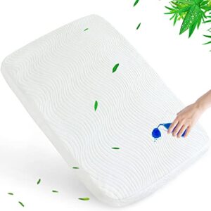 waterproof pack and play mattress topper for 4moms breeze plus & 4moms breeze go portable travel playard, replacement pad with removable & washable mattress cover
