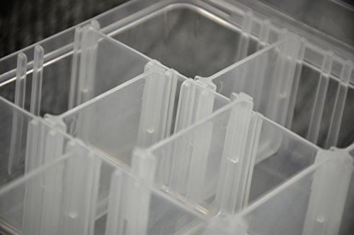 SE 14 Compartment Translucent Plastic Storage Container with Adjustable Sections - 87065DB