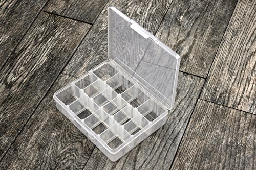 SE 14 Compartment Translucent Plastic Storage Container with Adjustable Sections - 87065DB