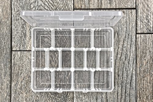 SE 14 Compartment Translucent Plastic Storage Container with Adjustable Sections - 87065DB