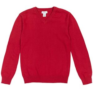 cozeeme little boys v-neck long sleeve sweater red 7-8
