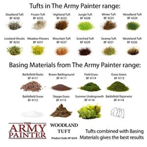 The Army Painter - Battlefield Tufts - Terrain Model Kit for Miniature Bases and Dioramas - Woodland Tuft - 77 Pcs 3, Sizes