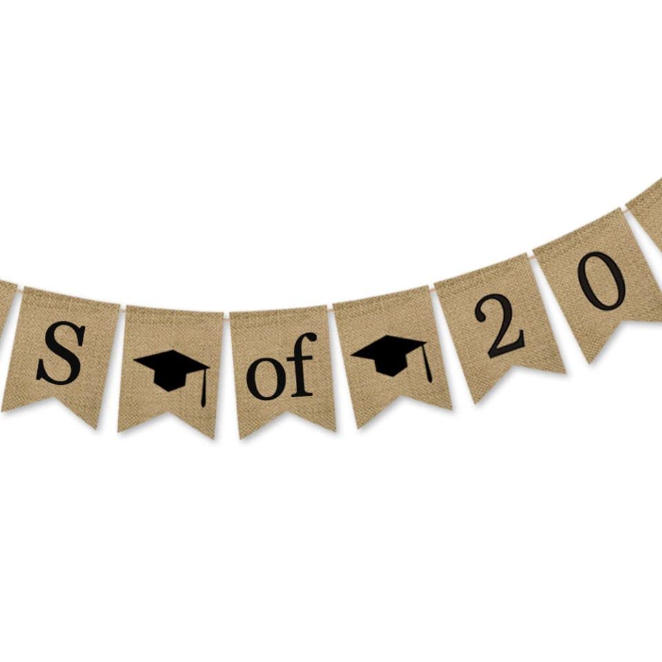 SWYOUN Class of 2023 Burlap Graduation Party Banner Classroom Grad Decoration Supplies