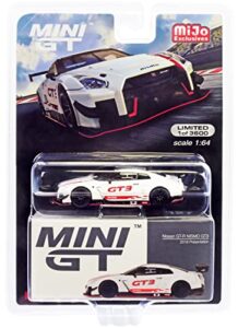 truescale miniatures gt-r gt3 white w/silver top & graphics 2018 presentation ltd ed to 3600 pcs worldwide 1/64 diecast model car by mgt00327
