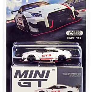 Truescale Miniatures GT-R GT3 White w/Silver Top & Graphics 2018 Presentation Ltd Ed to 3600 pcs Worldwide 1/64 Diecast Model Car by MGT00327