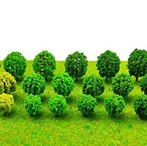 24Pcs Mini Model Trees Mixed Bush Trees Vegetation Groups Shrubs for Model Train Scenery Architecture Trees Model Scenery Trees Fake Trees with No Stands