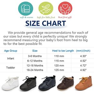 Sawimlgy Baby Boys Girls Premium Soft Leather Oxfords Dress Wedding Shoes Sturdy Rubber Sole Waterproof Lace Up Ankle Shoes Brogue Formal Loafers First Walker Newborn Infant Toddler Lazy Crib Shoes