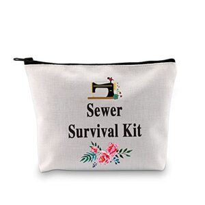 pxtidy sewer survival kit sewing machine makeup bag seamstress sewing cosmetics bag gift for quilter or a woman that sews quilting makeup zipper pouch (sewer)