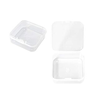 25 Packs Small Square Containers Case Organizer with Hinged Lids Clear Plastic Beads Storage Box for Jewelry, Pills, Crafts (3.3" 2.5" 1.4")