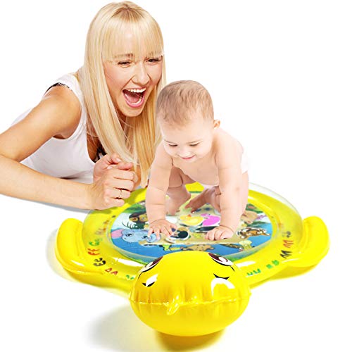 SUNSHINE-MALL Duck Baby Water mat, Tummy Baby Toys, Inflatable Play Mat Water Cushion Baby Toys, Fun Early Development Activity Play Center for Newborn (91 x 71 cm)