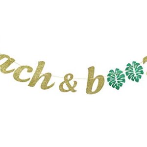 Bach & Boozy Palm Leaf Glitter Gold Banner, Bachelorette Party Banner, Bachelorette Decorations (Gold)