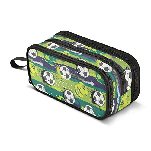 Soccer Ball Pencil Case Large Big Capacity Pencil Bag for Girls Boys Pen Bag Holder Pouch Makeup Case for College Students School Office