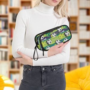 Soccer Ball Pencil Case Large Big Capacity Pencil Bag for Girls Boys Pen Bag Holder Pouch Makeup Case for College Students School Office