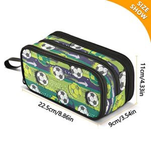 Soccer Ball Pencil Case Large Big Capacity Pencil Bag for Girls Boys Pen Bag Holder Pouch Makeup Case for College Students School Office