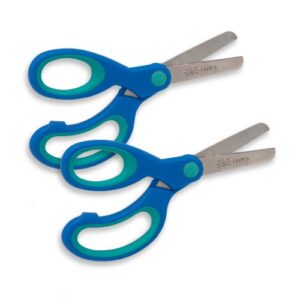 lefty’s blunt tip true left handed scissors for kids, two pack (blue two-tone)