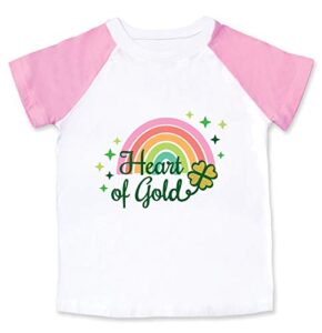 st. patricks day t-shirt toddler girl st pattys day green gold shamrock tee 4t