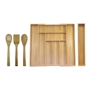 oceanstar bamboo expandable set drawer organizer, 18 in, natural (kt1293)