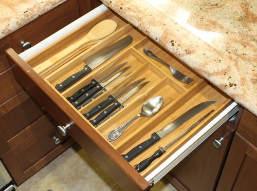 Oceanstar Bamboo Expandable Set Drawer Organizer, 18 in, Natural (KT1293)