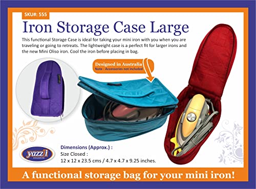 Yazzii Iron Storage Case - Iron Protective Cover - Travel Iron Holder with Handle & Zipper Closure - Iron Carrying Storage Bag - Dustproof & Easy to Carry Navy