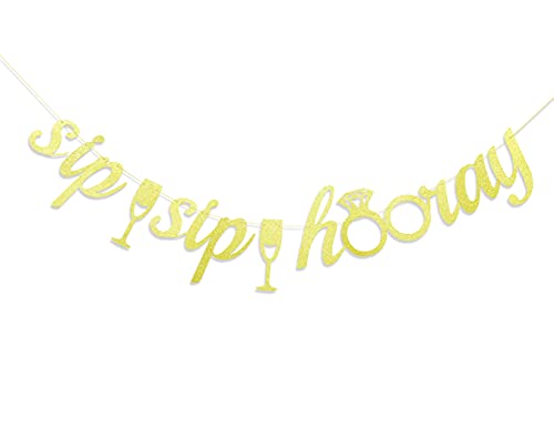 Sip Sip Hooray Bachelorette Party Banner - Cheap Wedding Bridal Shower Decor Mimosa Bar Bubbly Bar Champagne Engagement Party . Decors Supplies Props