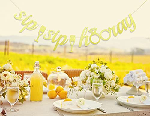 Sip Sip Hooray Bachelorette Party Banner - Cheap Wedding Bridal Shower Decor Mimosa Bar Bubbly Bar Champagne Engagement Party . Decors Supplies Props