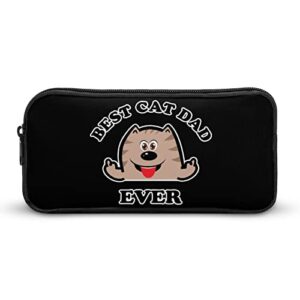 best cat dad ever pencil case stationery pen pouch portable makeup storage bag organizer gift