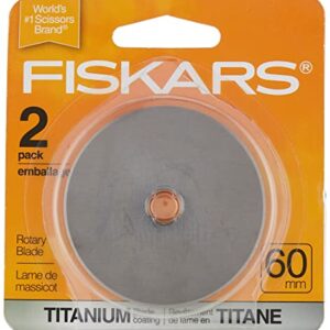 Fiskars 01-005896 Titanium Rotary Blades, 60mm, 2 Pack , Silver