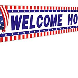 Large Welcome Home Banner, Deployment Homecoming Sign, Military Army Return Home Party Decorations (9.8 x 1.6 ft)