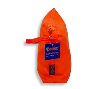 KnowKnits GoKnit Zip Project Bag for Knitting and Crochet (Orange)