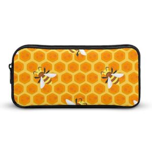 yellow bees pencil case stationery pen pouch portable makeup storage bag organizer gift