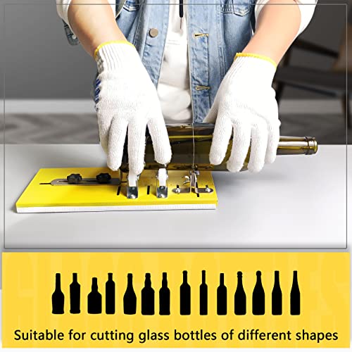 Glass Bottle Cutter, Glass Cutting Kit with Glass Cutter and Safety Gloves, Glass Cutter for Bottles of Beer, Whiskey, Champagne