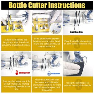 Glass Bottle Cutter, Glass Cutting Kit with Glass Cutter and Safety Gloves, Glass Cutter for Bottles of Beer, Whiskey, Champagne