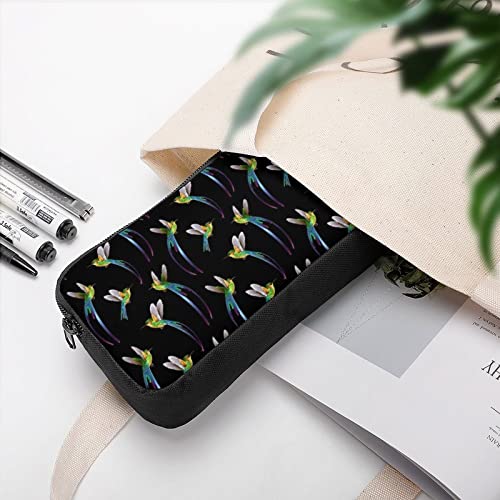 Beautiful Hummingbirds Pencil Case Stationery Pen Pouch Portable Makeup Storage Bag Organizer Gift