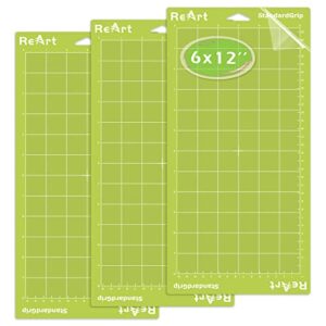 reart standard grip adhesive cutting mat 6 x 12 inch for cricut expression machine – 3 pack