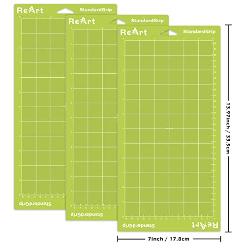 ReArt Standard Grip Adhesive Cutting Mat 6 x 12 Inch For Cricut Expression Machine - 3 Pack