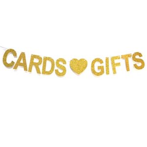 gzfy cards and gifts banner gold glitter letters hang bunting | wedding decorations | bachelorette party | bridal shower | birthday party supplies photo prop