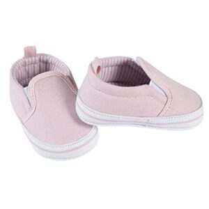 gerber unisex baby newborn infant toddler boy and girl slip-on sneaker crib shoe pink 6-9 months