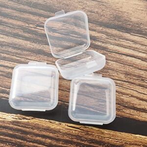 20 Pack Plastic Mini Clear Jewelry Box Organizer with Lid, Square Earplug Pill Storage Box Case for Small Items Bead Makeup Craft Project Containers