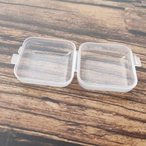 20 Pack Plastic Mini Clear Jewelry Box Organizer with Lid, Square Earplug Pill Storage Box Case for Small Items Bead Makeup Craft Project Containers