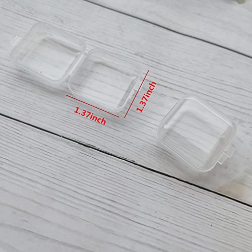 20 Pack Plastic Mini Clear Jewelry Box Organizer with Lid, Square Earplug Pill Storage Box Case for Small Items Bead Makeup Craft Project Containers