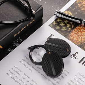 10X Folded Pocket Magnifier Mini Magnifying Glass Handheld Rotating Magnifier for Reading Newspaper, Book, Magazine, Science Class, Hobby, Jewelry (15)