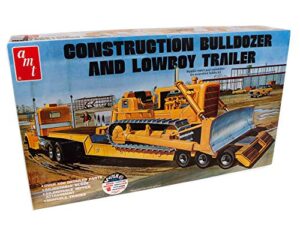 amt lowboy trailer & bulldozer combo 1:25 scale model kit (amt1218)