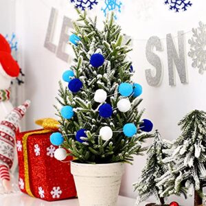 Silver Glitter Let It Snow Banner Winter Snowflake Garland Banner Wool Felt Ball Garland Pom Pom Garland for Christmas Holiday Party Decorations