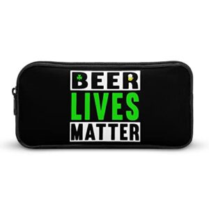 beer lives matter pencil case stationery pen pouch portable makeup storage bag organizer gift