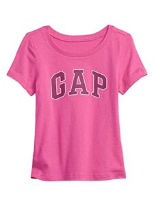 gap baby girls short sleeve logo t-shirt t shirt, devi pink, 12-18 months us