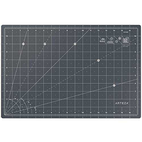 Arteza Self Healing Rotary Cutting Mat, 12"x18" with Grid & Non Slip Surface for Fabric, Paper, Vinyl, Plastic, Eco Friendly, Durable & Flexible, Great for Crafts, Quilting, Sewing, Scrapbooking