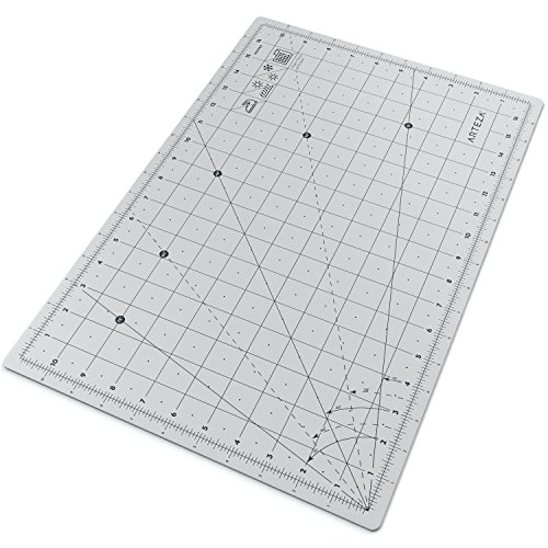 Arteza Self Healing Rotary Cutting Mat, 12"x18" with Grid & Non Slip Surface for Fabric, Paper, Vinyl, Plastic, Eco Friendly, Durable & Flexible, Great for Crafts, Quilting, Sewing, Scrapbooking