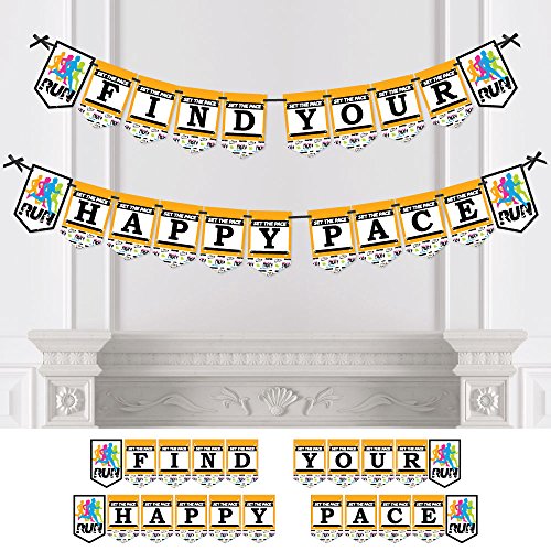 Big Dot of Happiness Set the Pace - Running - Track, Cross Country or Marathon Party Bunting Banner - Party Decorations - Find Your Happy Pace